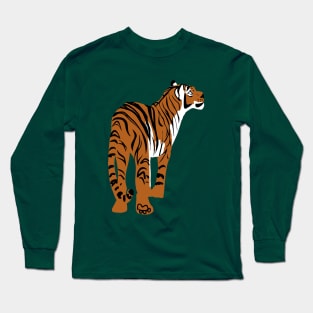 Tiger in Orange Long Sleeve T-Shirt